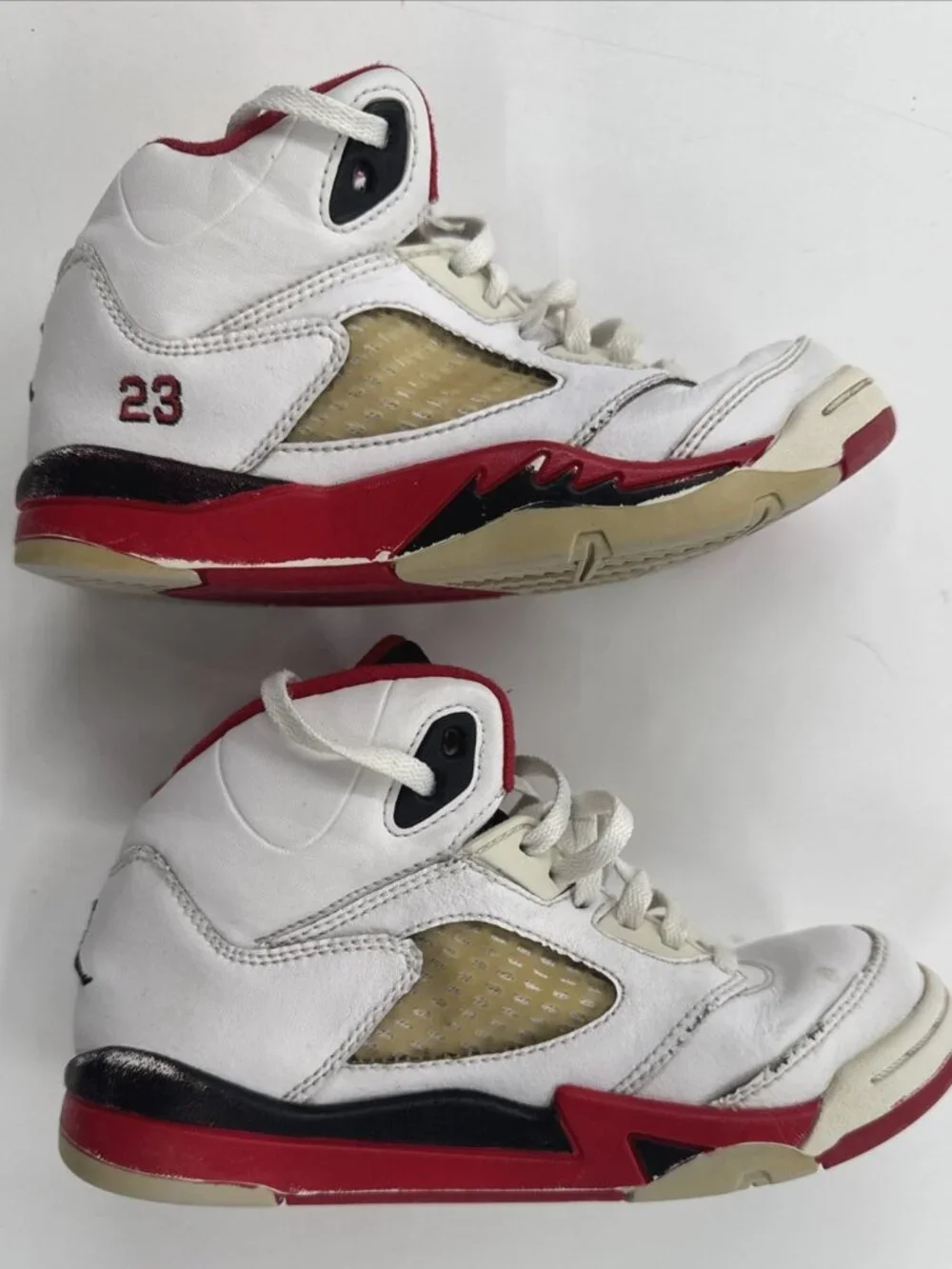 Jordan 5 Retro Youth Kids Boys 13C Shoes White Athletic Leather Sneakers in Box